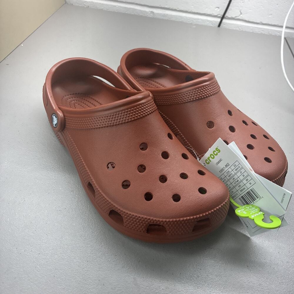 Crocs Men Size 8 Classic Clogs Rust Brown 10001-862 - Brand New!